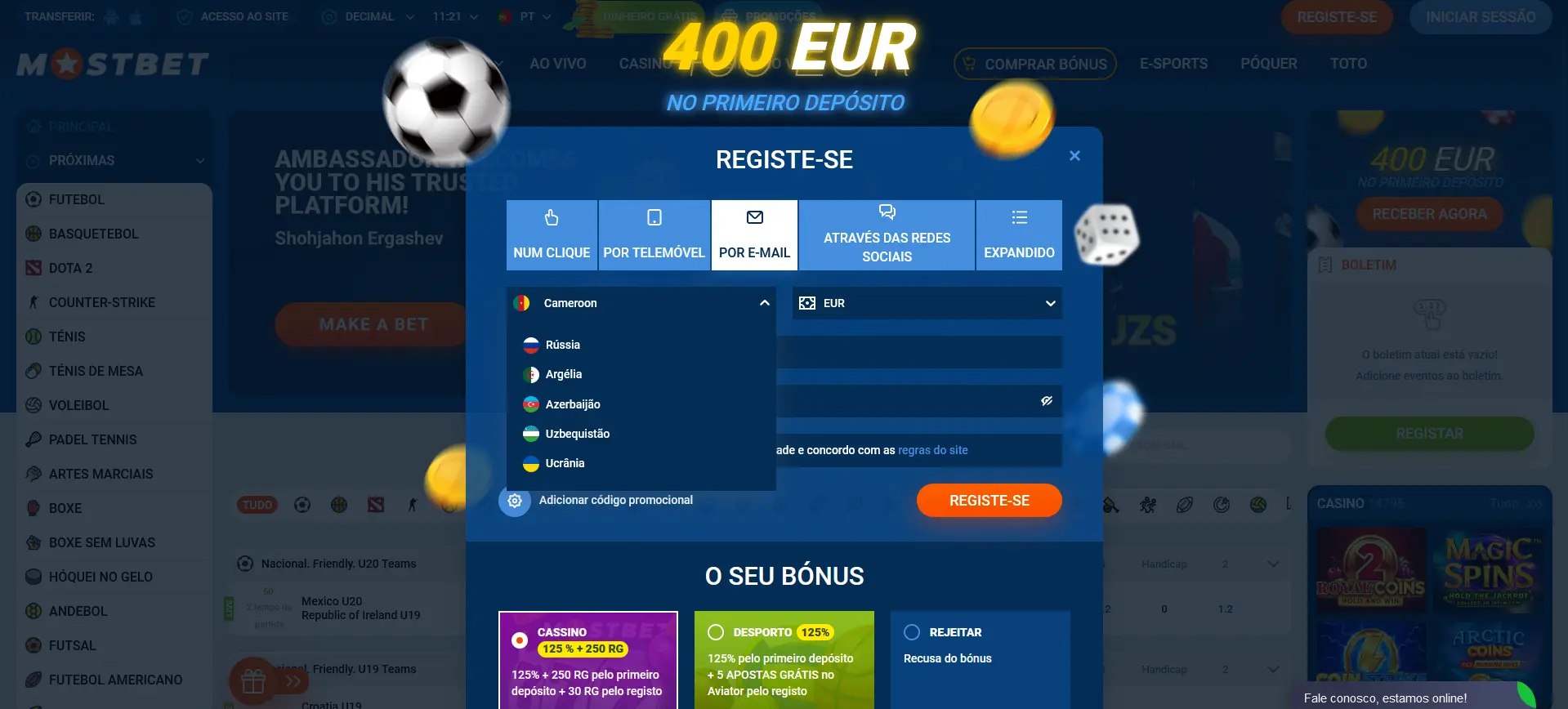 Registo por E-mail
