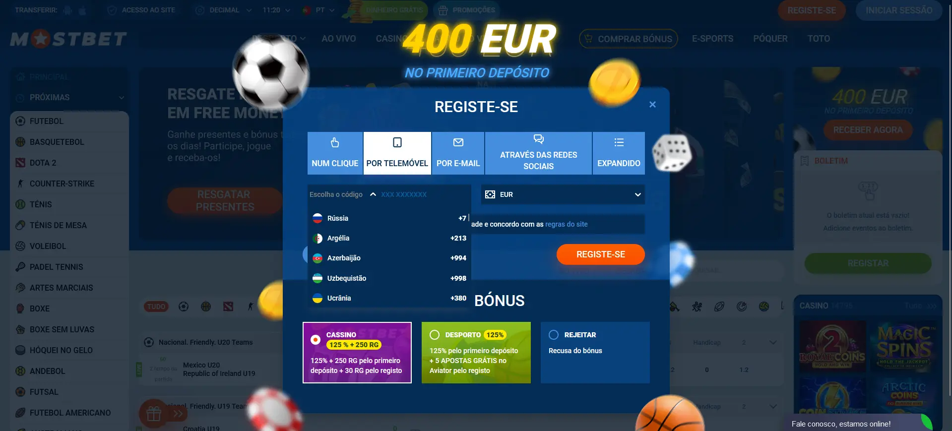Registo por Número de Telemóvel