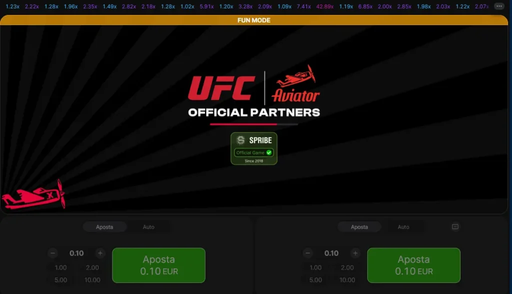 Interface do jogo Aviator Interface do jogo Aviator